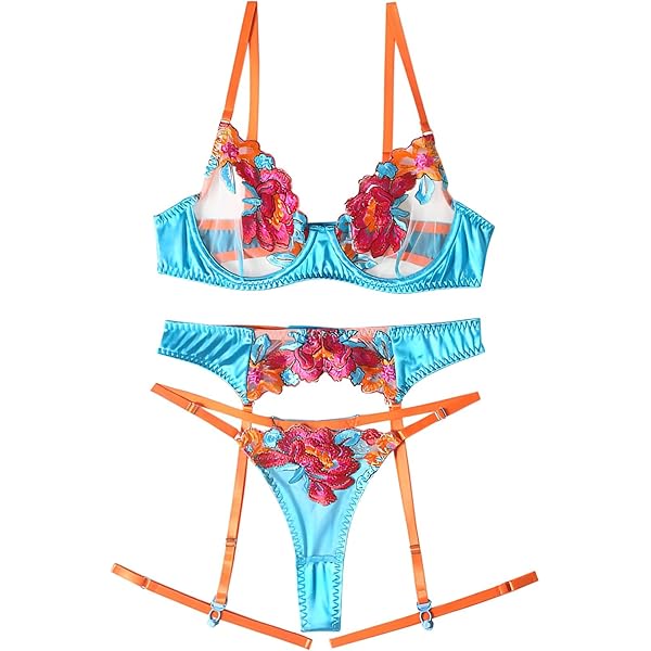 4 pezzi set di lingerie con corpetto con ferretto, guepiere e pizzo a