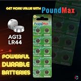 10 x PoundMax AG13 LR44 1.5V Alkaline Button Cell Batteries view 3