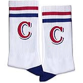 Grace Yonks Blue and Red Striped Socks With The Letter, Vintage Monogram Socks