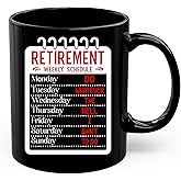 Retirement Weekly Schedule Ceramic Coffee Mug 11oz Funny Retiree - Tea Coffee Mug with Comfortable Grip - Unique Fun Gift Cup for Office or Home - Vibrant Long-Lasting Print ID45211