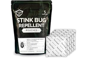 PURE GUARD PureGuard Stink Bug Defense Pouches Extra Large – Family and Pet Safe, Fresh Scent, Indoor & Outdoor Use, 50g (5-Pack)