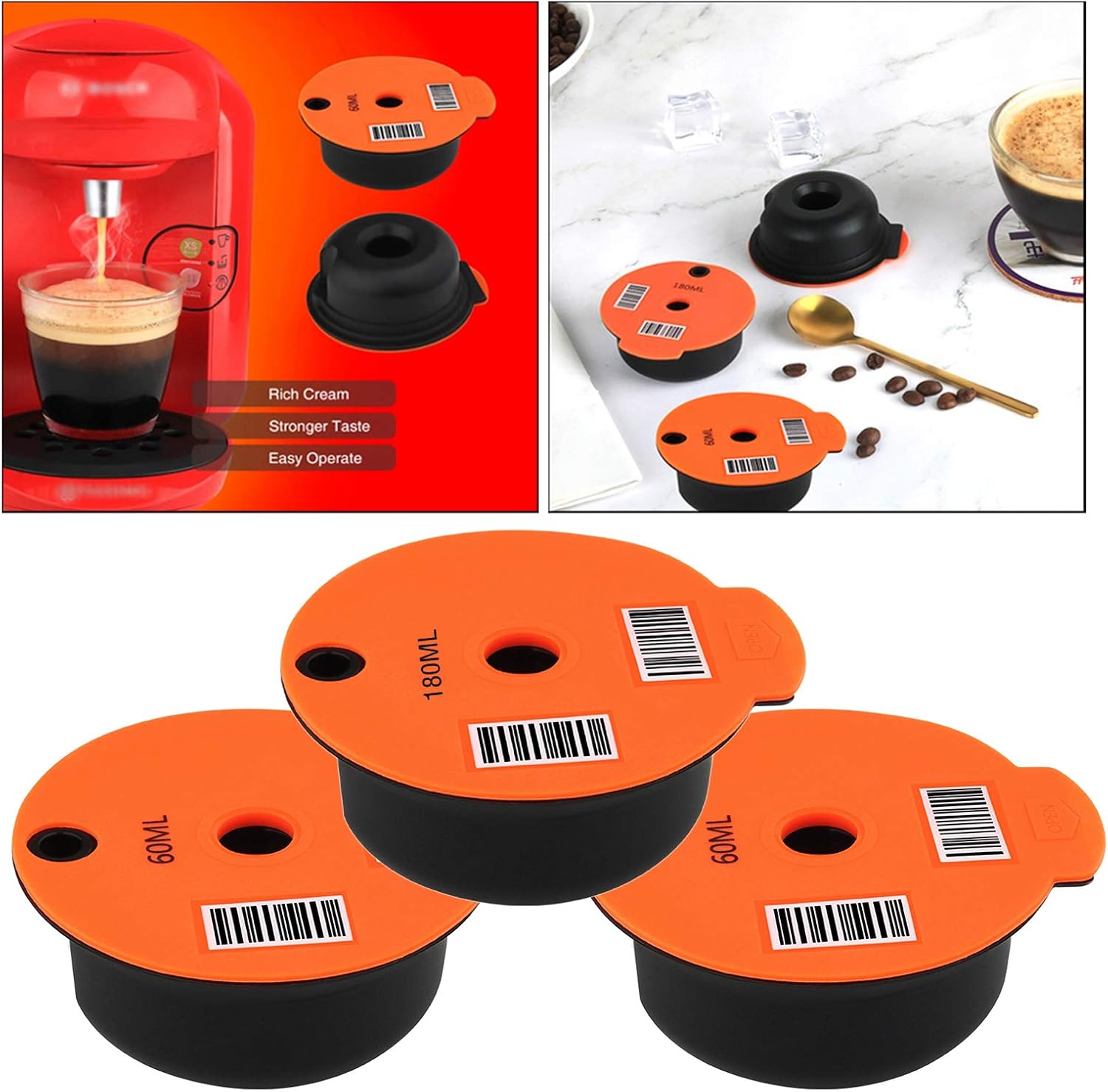 Cápsulas Café para Bosch Tassimo Home Office Cafe 1 pieza 180 ml Fenteer 3  tazas Cápsulas Café de Plástico Reutilizables 2 piezas 60 ml Café y té  Filtros y repuestos para cafeteras delifoods-delivery.ch
