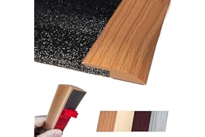 MAXIROC Floor Transition Strip Self Adhesive Carpet Wood Tile Vinyl Flooring Laminate Transition Cover Edge Trim Gap Doorway Threshold for Uneven Floors Heights Within 5 mm (120 inches, Light Brown Coffee)
