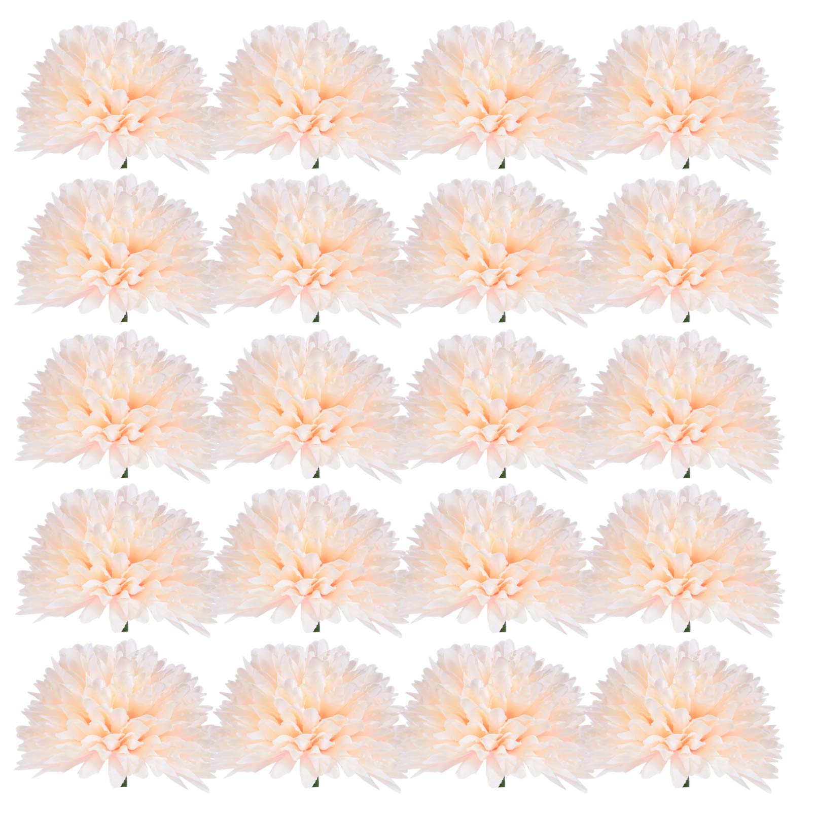 50Pcs Artificial Chrysanthemums Heads Silk Hydrangea Heads Marigold Heads Bulk for Home Wedding Decor DIY Wreath Art Crafts 7cm