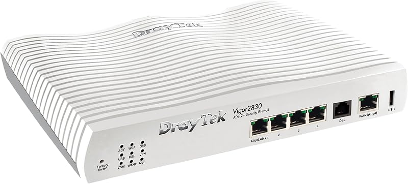 Draytek Vigor 2830 ADSL2+ Firewall Router 4 Gigabit LAN IPv4 IPv6 Triple WAN