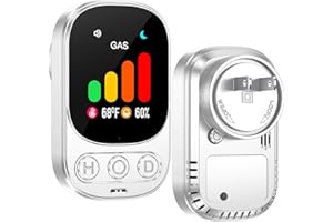 LSENLTY Natural Gas Detector, 3 In 1 Plug-in Natural Gas Leak Detector(Gas, Temp & Humidity), Detector 10+ Gas(LPG, LNG, Natural Gas, Combustible&Explosive Gas, Methane, Propane, etc)for Home Kitchen