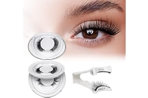 QUEWEL Magnetic Eyelashes Natural Look, 2 Pair Reusable Magnetic Eyelashes with Applicator, No Glue Needed Magnetic Eyelashes Magnetic Lashes Kit, Easy to Wear and Remove(Magnetic Eyelashes-B+C)
