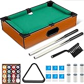 Shappy 13.8in Mini Pool Table Set for Cats,Miniature Billiard Game Set | small pool table with 16 Balls 2 Billiard Sticks 6 Chalk Cube 6 Cue Tip 1 Brush 1 Triangle, Tabletop Billiard for Home Desk