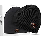 ASIILOVI Bluetooth Beanie, Double-Layer Wool Lining Bluetooth Hat Beanie for Men/Women/Teens/Family, 20hrs Playing, Gift Packaging for Christmas Stocking Stuffers Thanksgiving (001-Black)