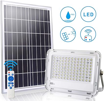 LEDMO Foco Solar Exterior 100W Con controlador Encendido/apagado ...