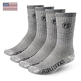 4pairs 71% Premium Merino Wool Crew Socks Made in