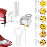 6 in 1 Gourmet Pasta Maker Attachment for KitchenAid Stand Mixer,Extruder Pasta Attachment Kitchen Aid Set with 6 Different S