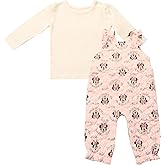 Magic Threadz Disney Clothes Baby Girls Overall Set – Long Sleeve Top & Romper with Minnie, Pooh, Bambi & Marie (0–24M)