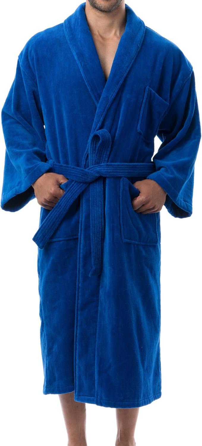 Alpine Swiss Aiden Mens Cotton Terry Cloth Bathrobe Shawl Collar Velour Spa Robe at  Men’s Clothing store