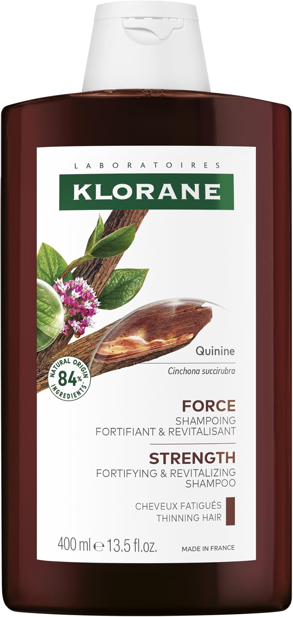 Klorane Strengthening Quinine Edelweiss Shampoo 400ml Tired Hair Loss Sulphate
