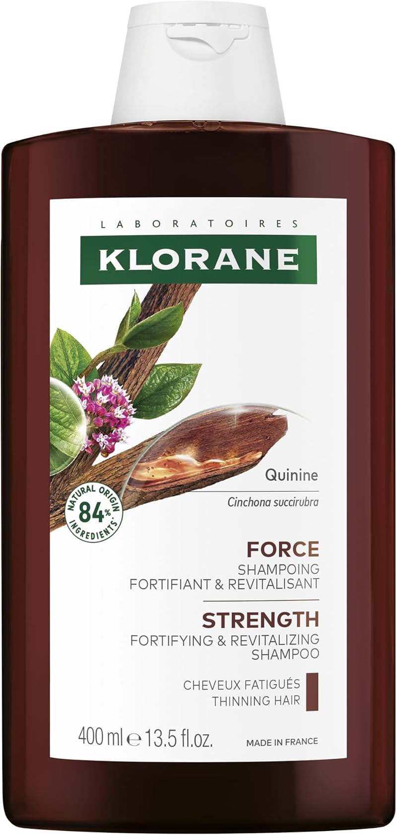 Klorane Strengthening Quinine Edelweiss Shampoo 400ml Tired Hair Loss Sulphate