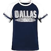 Mens City Football Fans Athletic Vintage Glittery Tee Raglan Tee T-Shirts - White & Navy
