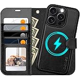 OCASE for iPhone 16 Pro Max Case Detachable Wallet Case with Card Holder, 2 in 1 Pu Leather Flip Folio with RFID Blocking Stand Wrist Strap Shockproof Phone Cover 6.9 Inch 2024, Black