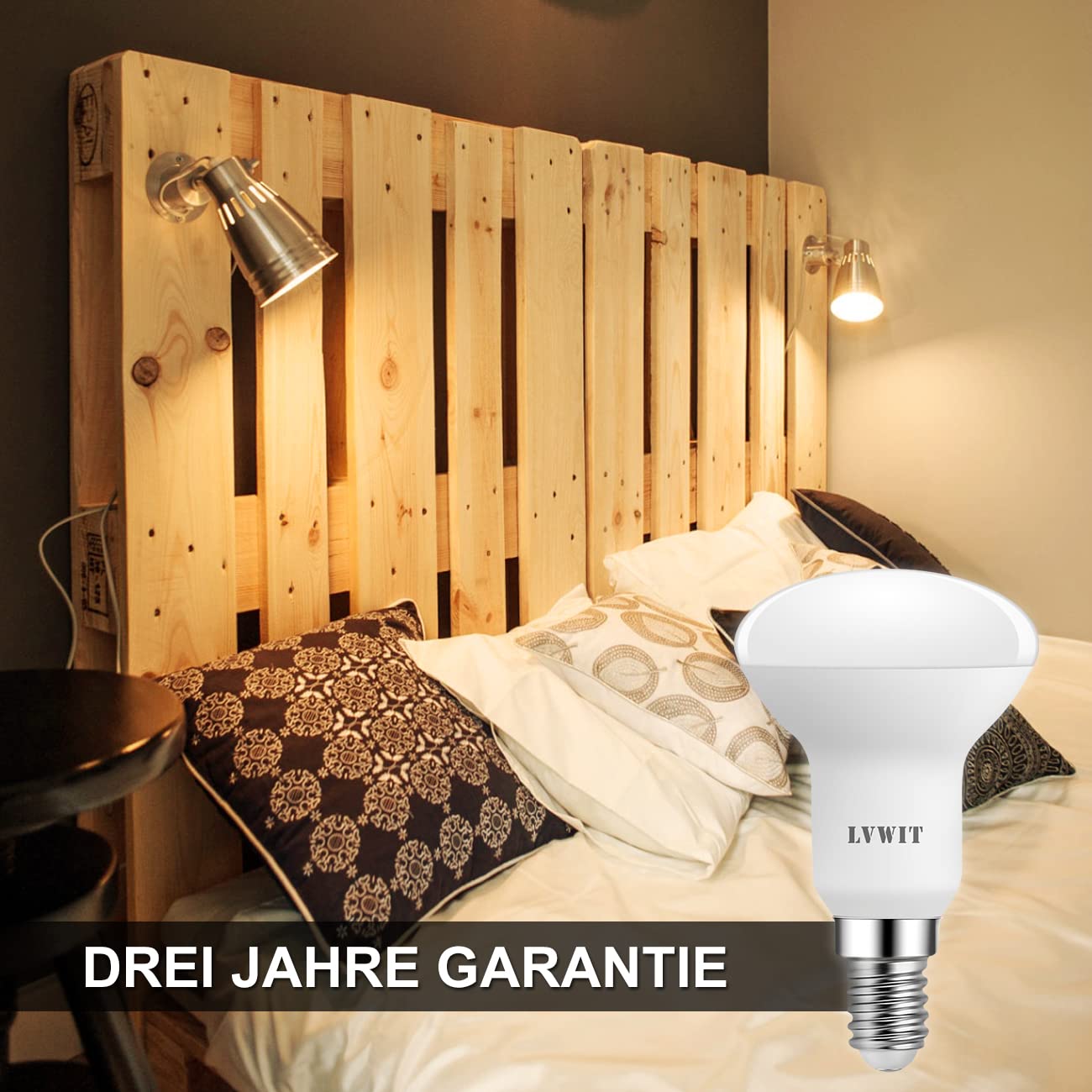 LVWIT 6er Pack E14 LED Lampe Warmweiss 4.9W, Reflektorlampe 470 lm, 2700K, E14 LED Reflektor R50 Strahler ersetzt 40W Glühbrine 5