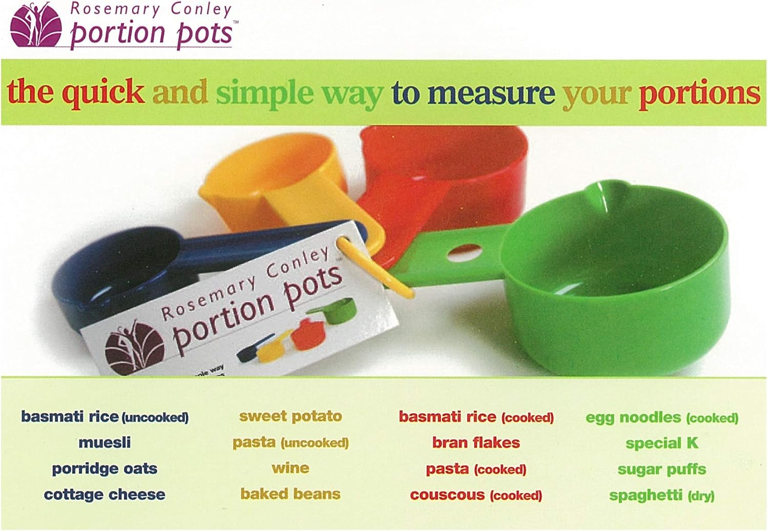 Rosemary Conley Portion Pots 4 Piece Set of Measuring Cups for Weight Control by Healthy Eating Diet and Fitness Author Rosemary Conley - Image 3