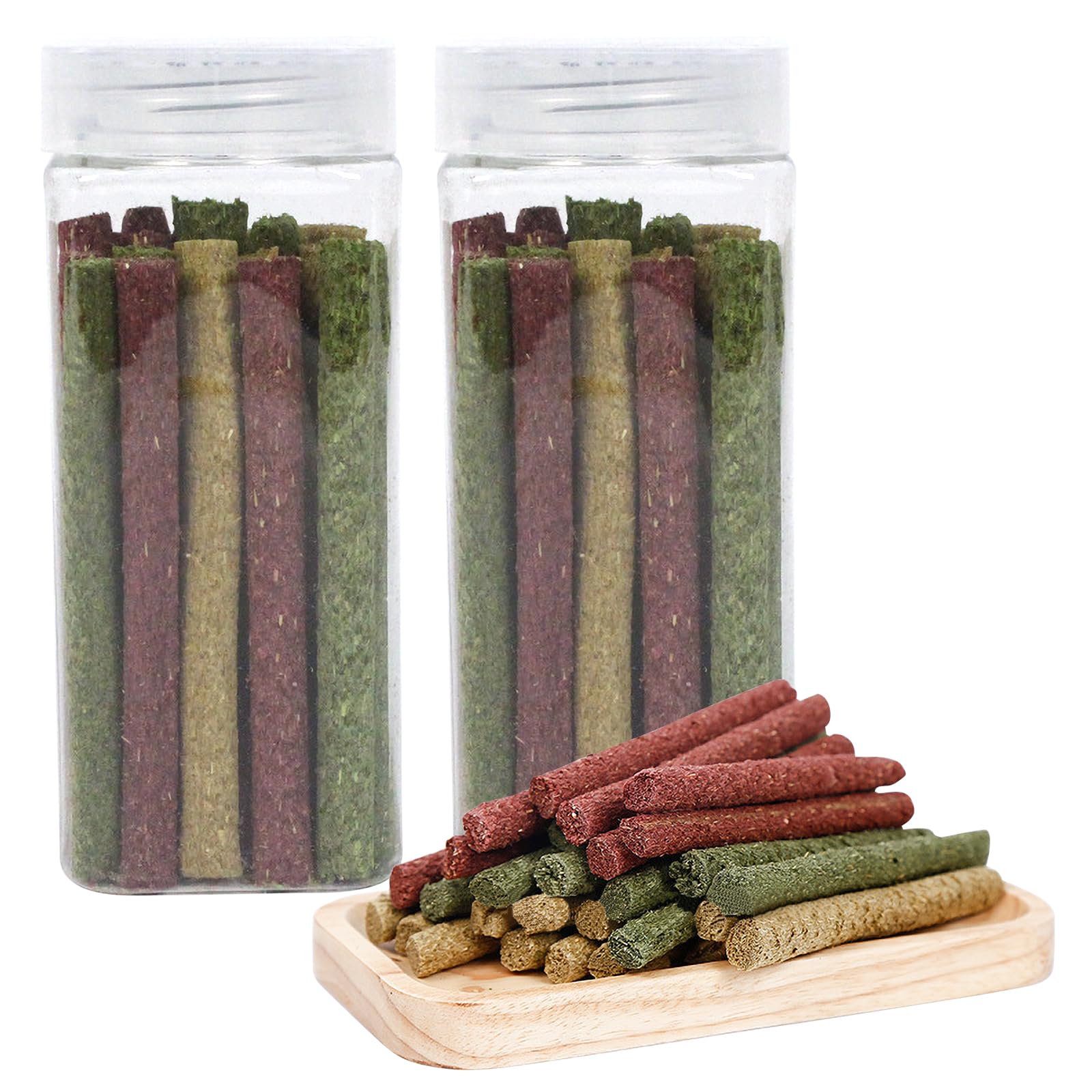 50pcs Timothy Hay Sticks, Natural Multiple Flavors of Timothy Hay Sticks, Bunny Chew Toys for Teeth, Rabbit Treats Chew Toys Boredom Breaker for Chinchilla Guinea Pigs Gerbil Small Rodent Pet Toys
