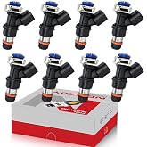 NBGZJYT 12580681 Fuel Injector Set of 8 Compatible with Chevy GMC 4.8L 5.3L | Fits Tahoe Silverado 1500 Express 2500 2007 2008 2009 GMC Yukon Xl Sierra 1500,V8 4.8L/5.3L/6.0L/6.2L |2 Holes| |Set of 8|