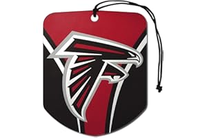 FANMATS 61561 NFL Atlanta Falcons Hanging Car Air Freshener, 2 Pack, Black Ice Scent, Odor Eliminator, Shield Design with Team Logo
