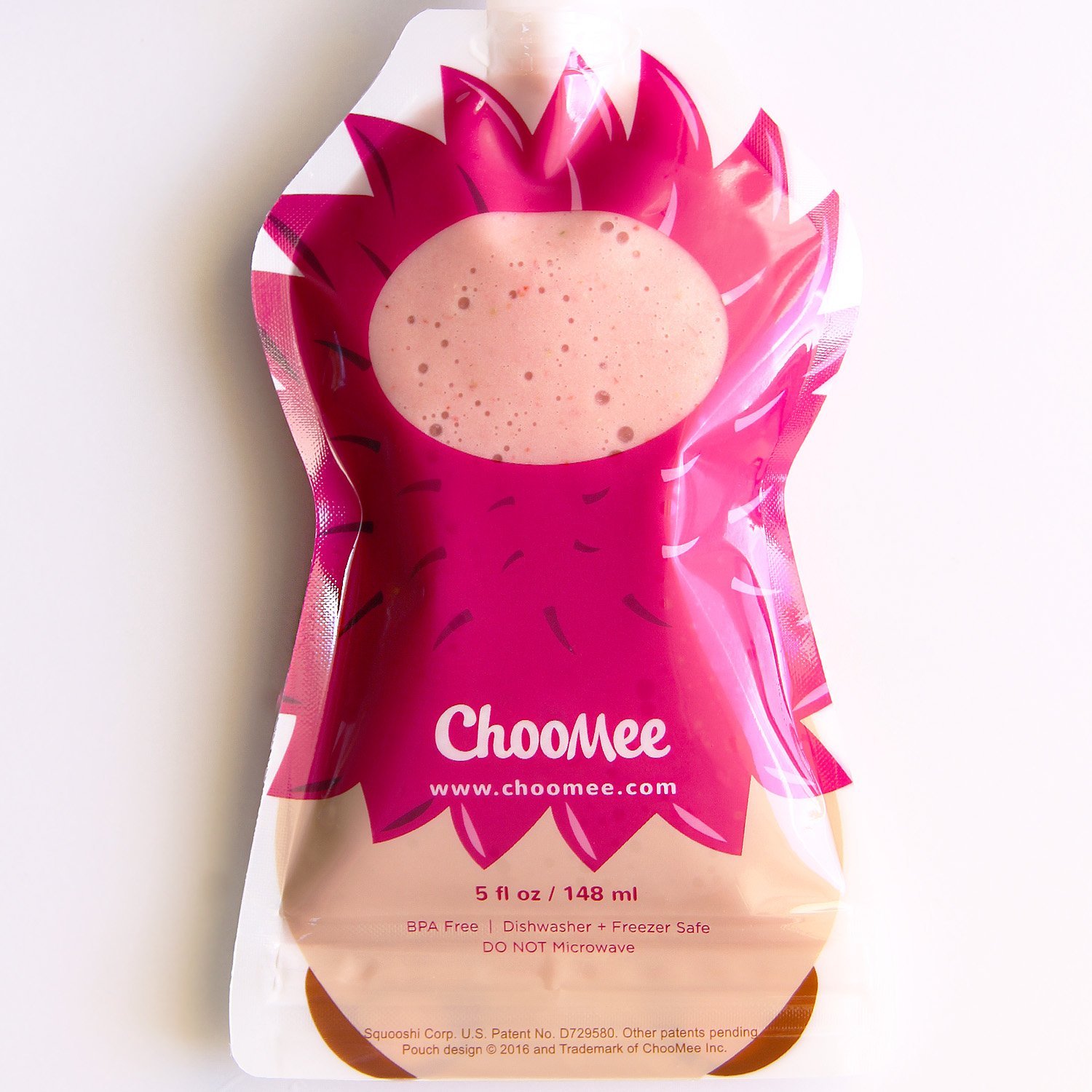 ChooMee Reusable Baby Food Pouches | BPA Free | Fill with Baby Food Applesauce Yogurt and Purees | Leakproof Double Lock Zipper, Easy Fill and Clean Wide Bottom | 5 oz | 4 Pack, SnakPack FreshSquad
