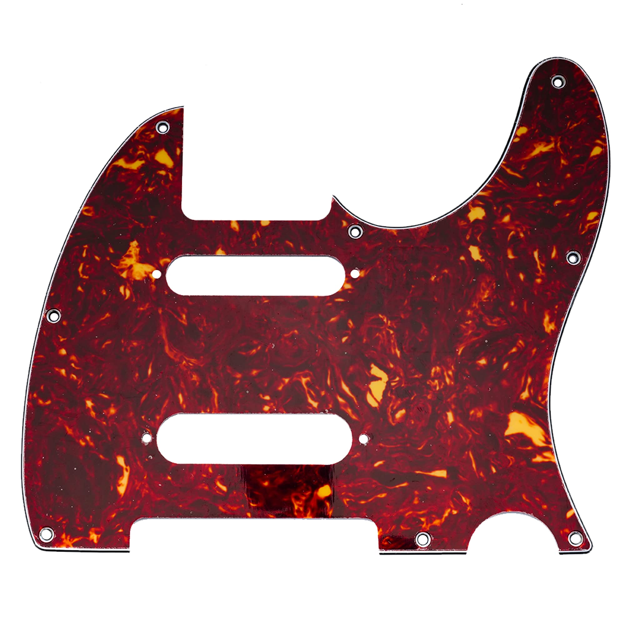 Musiclily Pro 8 Holes SS Guitar Tele Pickguard for USA/Mexico Fender Deluxe Nashville Telecaster Electric Guitar, 4ply Vintage Tortoise