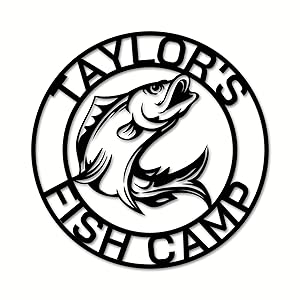 Fishing Monogram, Fish Sign, Custom Fishing Sign, Custom Fish Sign, Personalized Sign, Camp Sign, Gift For Dad, Husband, Fish Camp Sign