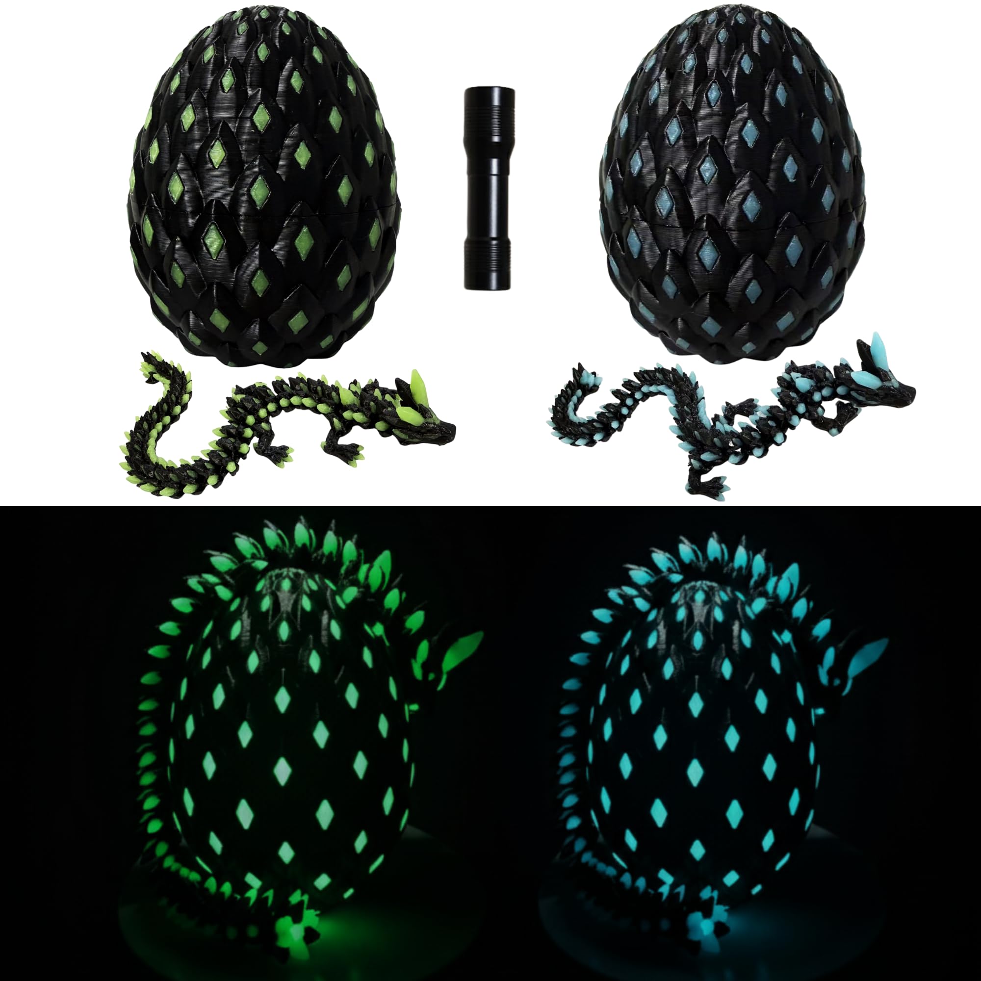 View 1 of 2 Packs Dragon Eggs with Dragon Inside Glow in The Dark, Dragon Egg Fidget Toy, 3D Dragon Eggs with Dragon Inside, Mystery Dragon Egg, 3D Printed Dragon Egg, Stocking Easter Basket Stuffers