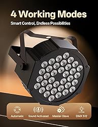 36 LED Stage Lights 7 Modes RGB DJ Par Lights with