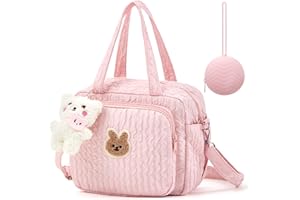 Bulyoou Small Diaper Bag Tote, Multifunction Bag with Silicone Pacifier Holder Case Travel Crossbody Handbag