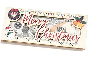 Mason Life Christmas Money Holders for Cash 1Pcs with Snowman Pattern Wooden Money Box Christmas Cash Gift Envelopes Decorations Gift for Family, Friends, Colleagues, Employee, Students.