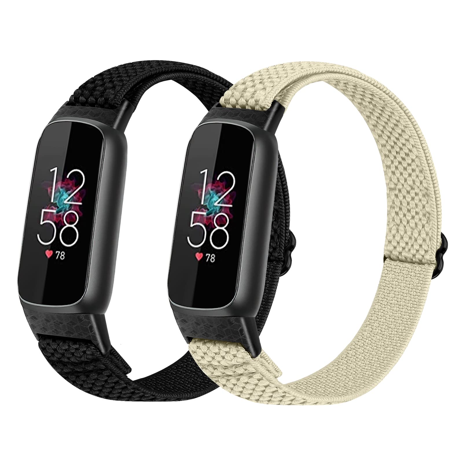 TumpCez Elastic Nylon Strap Only Compatible with Fitbit Luxe Strap for Women Men,Adjustable Stretchy Soft Sport Band Replacement Wristband