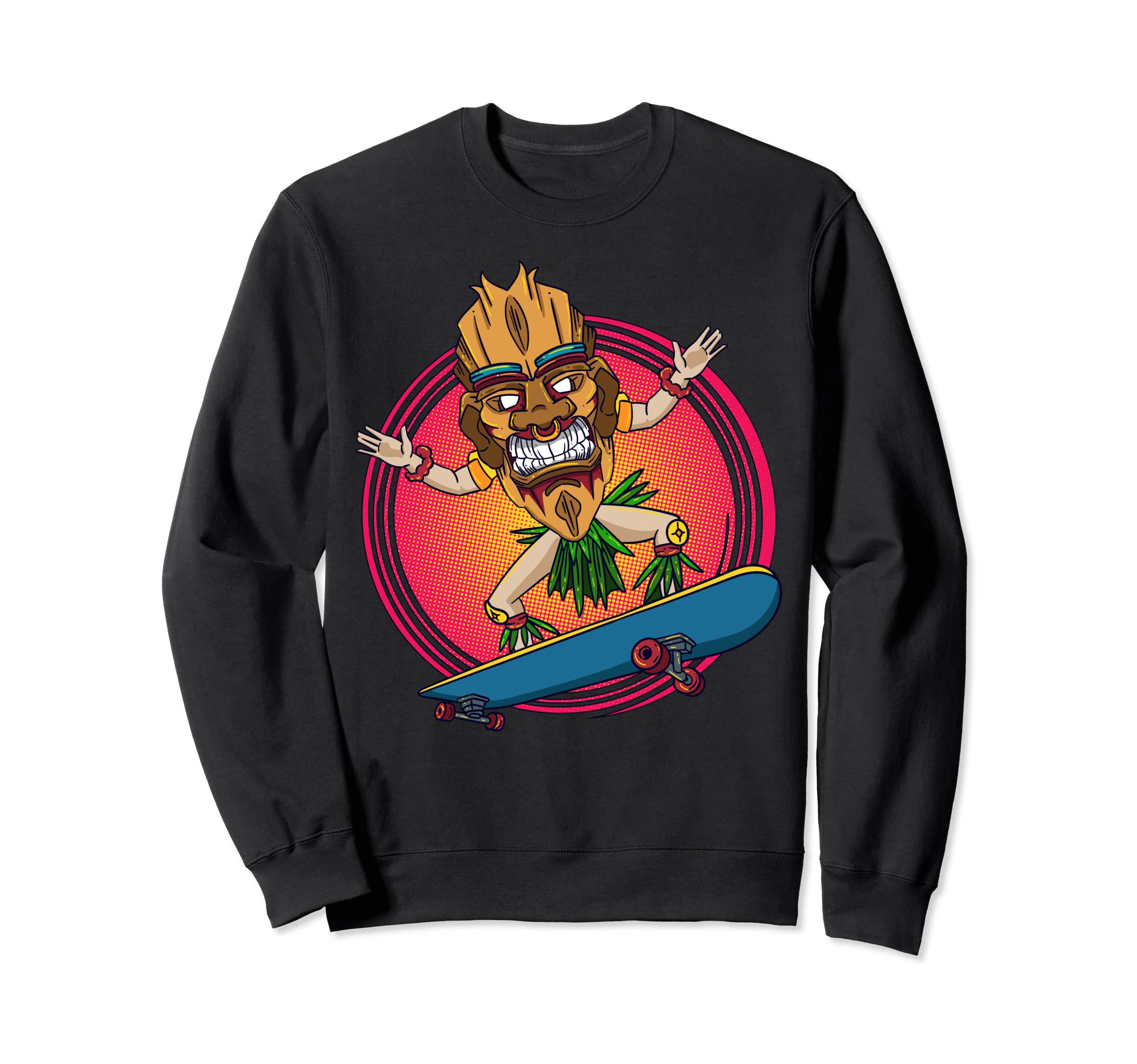 Hawaii Tiki Totem Skater Skateboarding Sweatshirt
