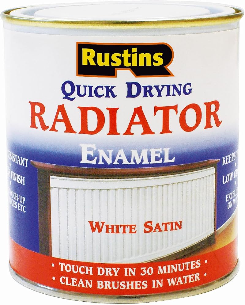 Rustins Quick Dry Radiator Enamel Satin 1L - White Finish