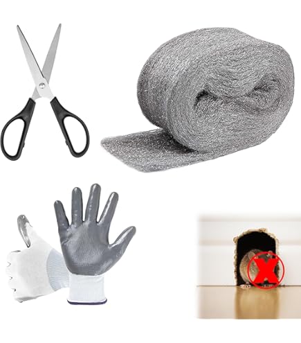 Steel Wool Mice Control, 4 Pack 3" X13 Ft Hole Filler, Gap Blocker, Barrier, Protect Against Animals In Holes Holes, Siding, Pipeline, Vents For