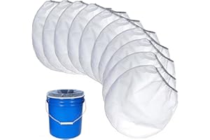10 Pcs Paint Strainer Bags, 5 Gallon White Fine Mesh Filter Bags with Elastic Top Opening, Nylon Bucket Strainer for Hydropon