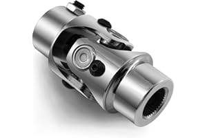 BUYMACHINERYPARTS 3/4-36 Spline X 3/4" DD Chrome Steering Universal Joint Single U Joint Shaft