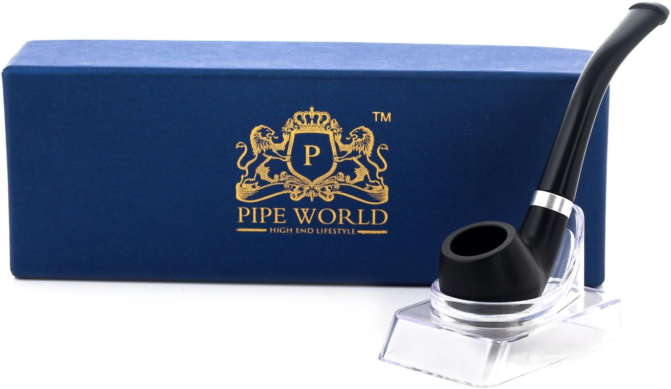 Pipe World Stylish Black color Pipe for Tobacco Smoking with Stand
