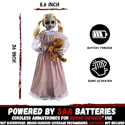 Halloween Animatronics 36inch Doll, 3ft Animated