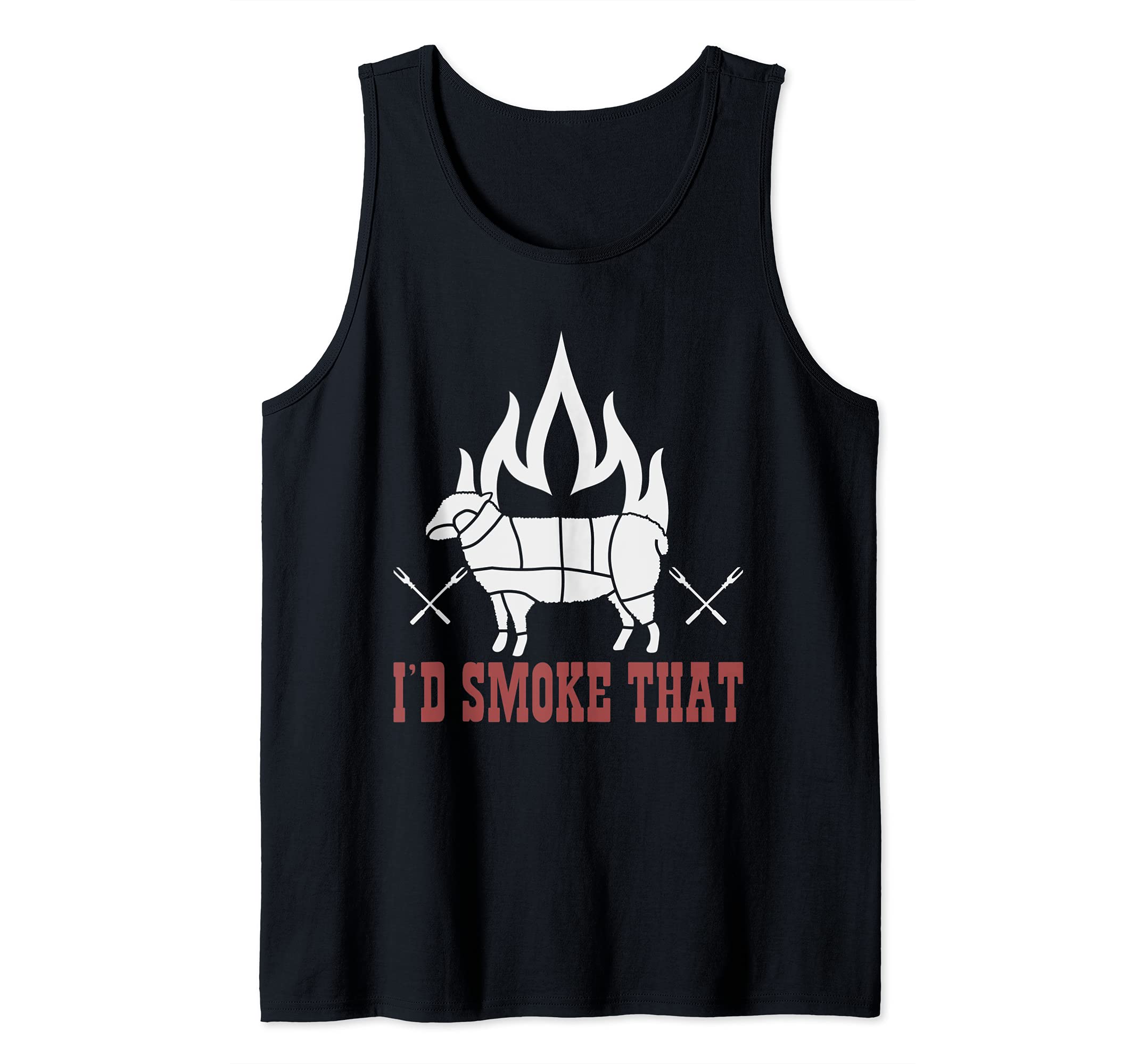 Grilled Meat Smoked Barbecue Grilling Lamb Funny BBQ Tank Top