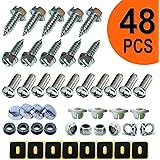 ZXFOOG Stainless Steel License Plate Screws -Fasteners Securing License Plates, Frames Covers on Domestic Cars Trucks,Replace