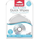 Maxell CD &amp; DVD Quick Wipes, Removes Dirt &amp; Smudges, 20 Pack | Restores discs to peak playback - soft non-abrasive wipes for CDs, DVDs, PlayStation &amp; Xbox discs, safe cleaning