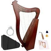 Vioxx Lyre Harp, 23 Inches 15-String Zelkova Lyra Harp Kit for Adults | Stringed Musical Instruments with Tuning Wrench, Gig Bag, Instructions, Extra Strings, Ideal Gift for Music Lovers, Beginners