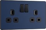 British General BG Evolve Double Switched Power Socket Matt Blue 13A PCDDB22B
