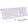 Rechargeable Wireless Keyboard Mouse, 2.4GHz Ultra Slim Full Size Wireless Keyboard Mouse Combo for Laptop, Notebook, PC, Des