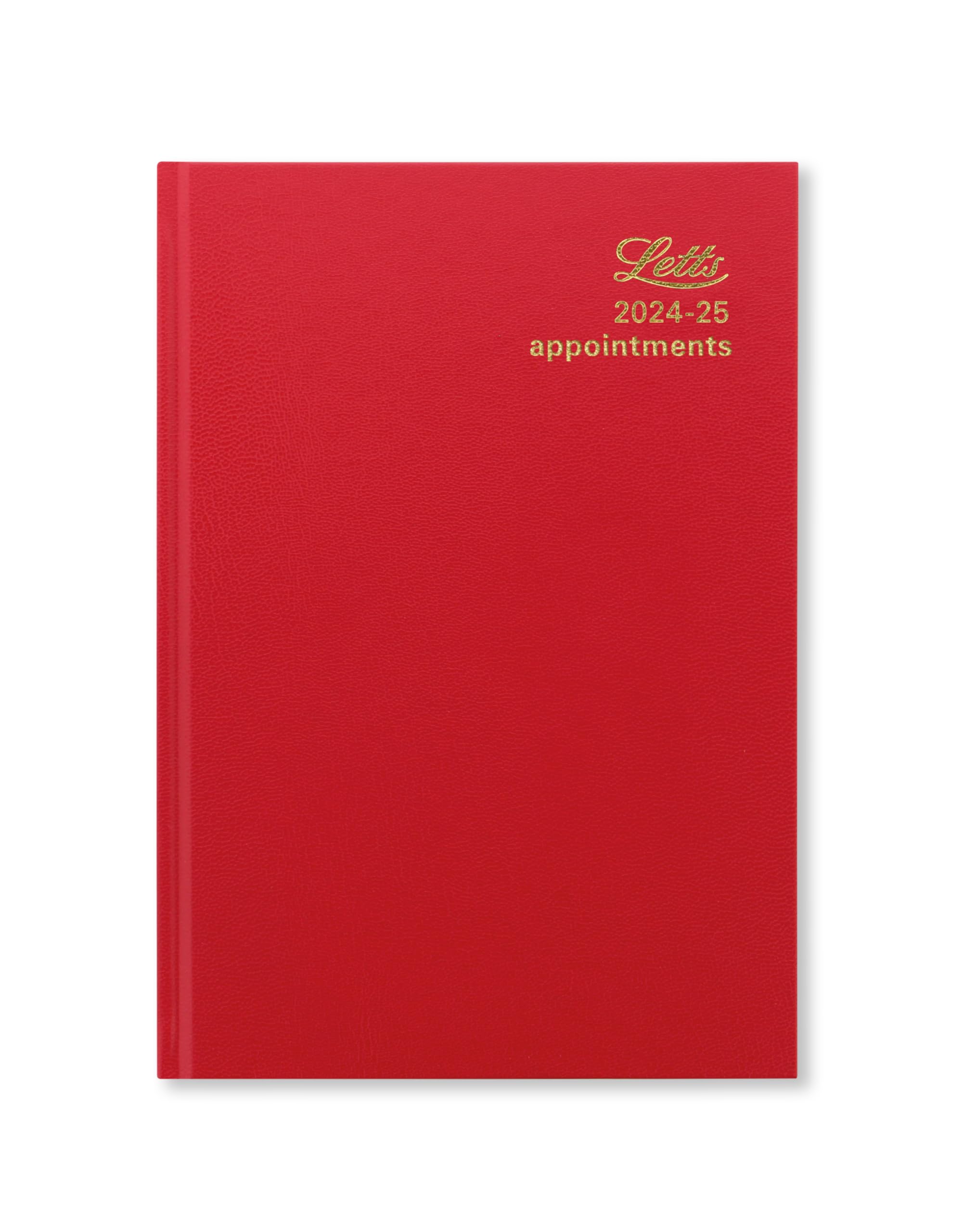 Letts of London Standard A5 academic 2024/2025 day to a page with appointments diary - red