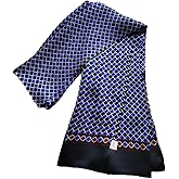 XUYUZUAU Men's 100 Silk Scarf Double Layers Fashion Neckerchief Formal Casual